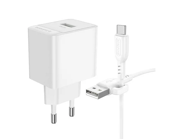 СЗУ Borofone BAS12A Erudite QC3.0 + Type-C White
