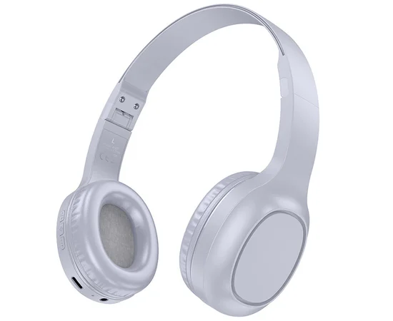 Накладные беспроводные наушники Hoco W46 Charm Light blue gray