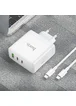 СЗУ Hoco N30 Glory PD65W (2Type-C/1USB) + Type-C to Type-C White