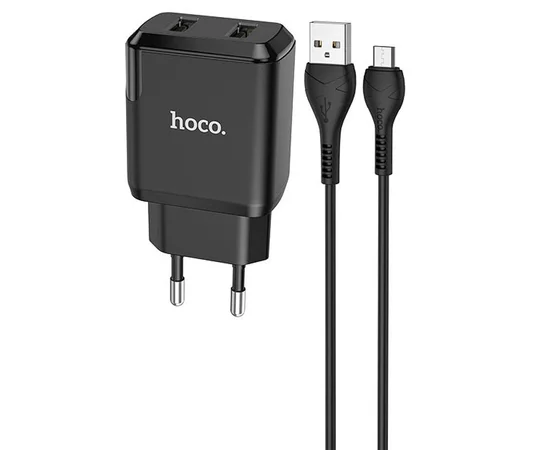 СЗУ HOCO N7 (2USB/2,1A) + USB - MicroUSB Черный