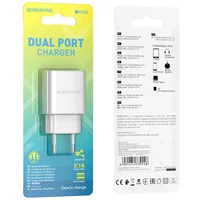 СЗУ Borofone BA53A Powerway (2USB/2.1A) Білий