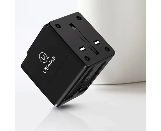 СЗУ Usams US-CC044 T2 4in1, разъёмы для US/AU/EU/UK Черный