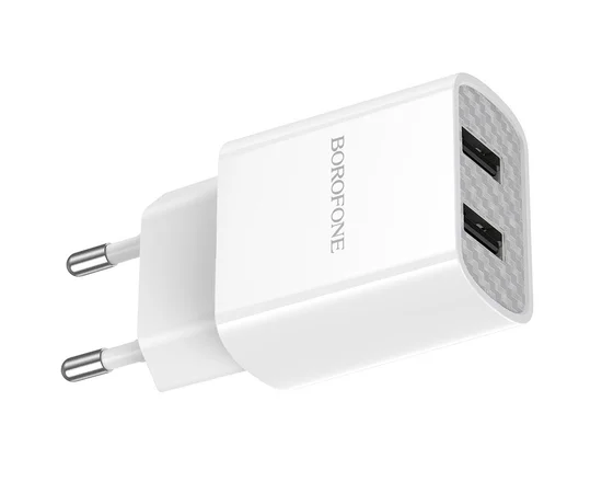 СЗУ Borofone BA53A Powerway (2USB/2.1A) Белый