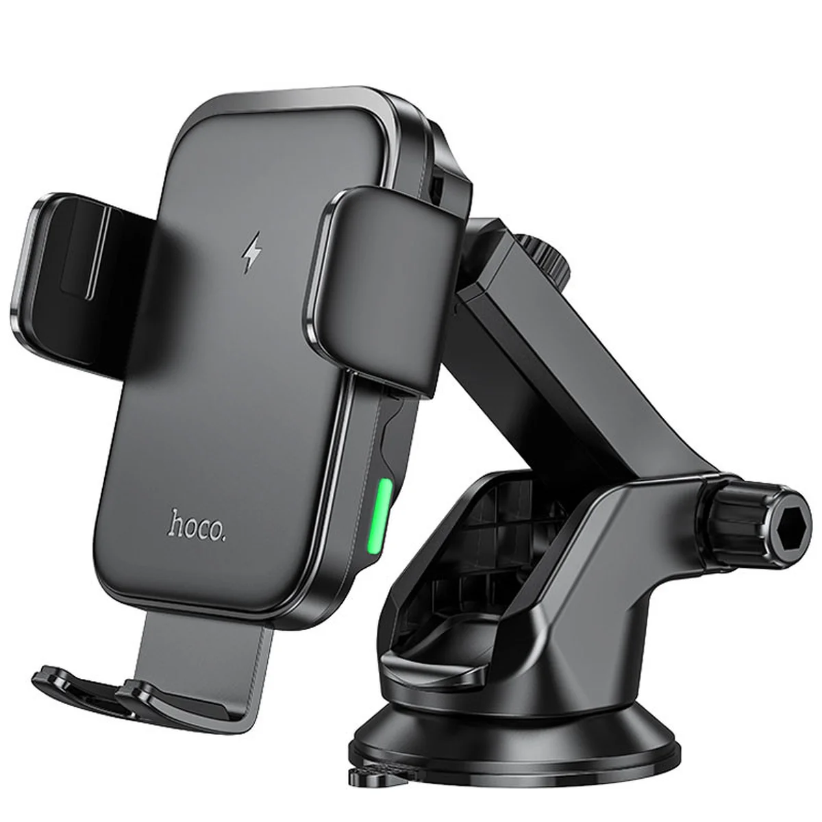 Автоутримувач із БЗУ Hoco HW11 Jenny three-axis linkage (center console) Black