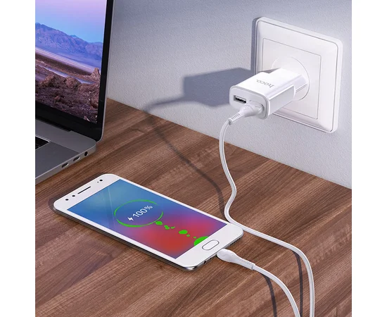 СЗУ HOCO C88A (2USB/2.4A) + MicroUSB Белый