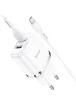 СЗУ Hoco N4 (2USB/2.4A) + MicroUSB Белый