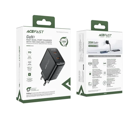 СЗУ Acefast A49 PD35W GaN (USB-C+USB-C) dual port Black