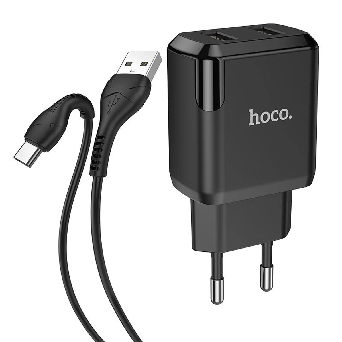 СЗУ HOCO N7 (2USB/2,1A) + USB - Type-C Черный