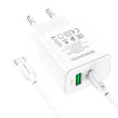 СЗУ Borofone BA67A PD20W+QC3.0 + Type-C + Type-C Белый