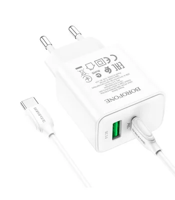 СЗУ Borofone BA67A PD20W+QC3.0 + Type-C + Type-C Білий