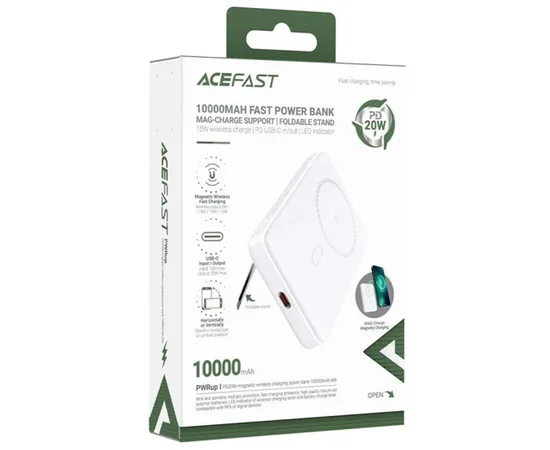 Портативное зарядное устройство Power Bank Acefast M6 PD20W 10 000 mAh White