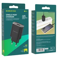 СЗУ Borofone BN1 (1USB/2.1A) Черный