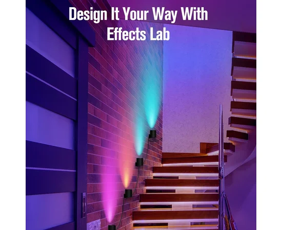 Настінна LED лампа RGB Intelligent wall lamp 4 pcs with Bluetooth European plug with app Black