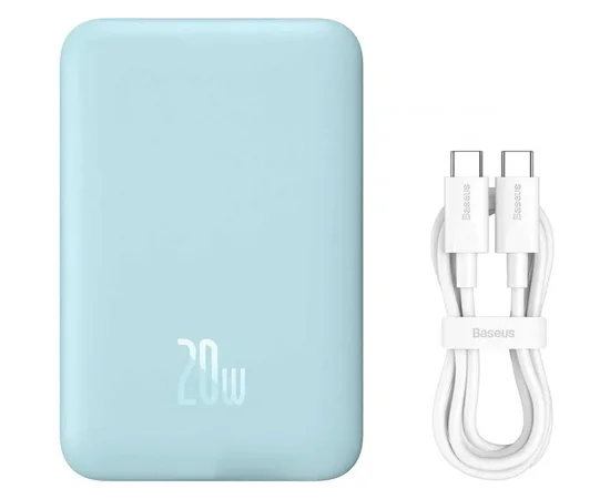 Портативное зарядное устройство Power Bank Baseus Magnetic Mini OS 20W c БЗУ 10000 mAh (PPCX110105) Blue