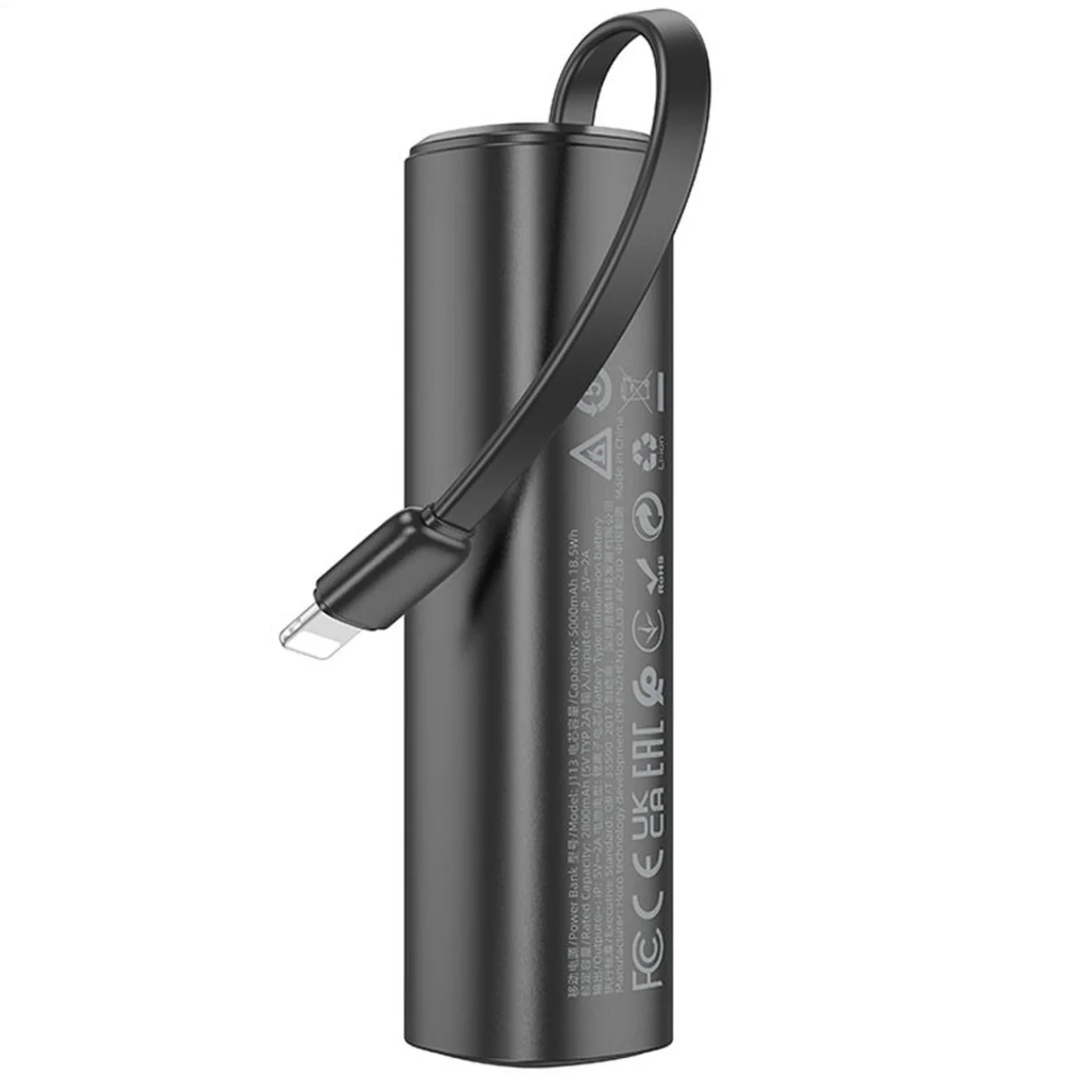 Портативное зарядное устройство Power Bank Hoco J113 Energy-bar Lightning 5000 mAh Black