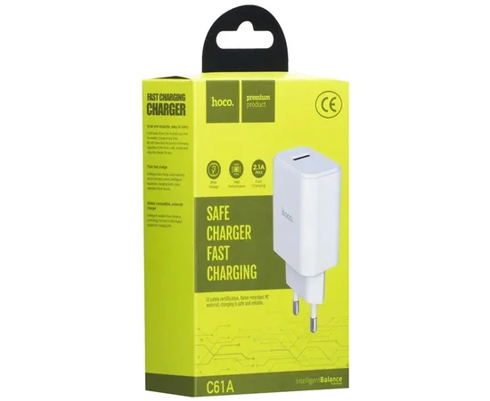 СЗУ Hoco C61A (1USB/2.1A) Белый