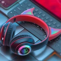 Накладні бездротові навушники Devil's Horn STN-29 Black / Red