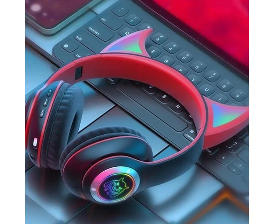 Накладные беспроводные наушники Devil's Horn STN-29 Black / Red