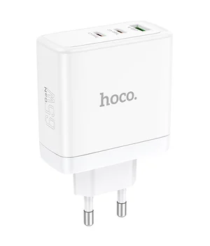 СЗУ Hoco N30 Glory PD65W (2Type-C/1USB) White