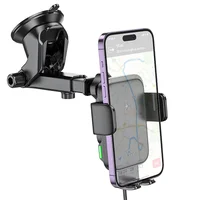 Автодержатель с БЗУ Hoco HW11 Jenny three-axis linkage (center console) Black