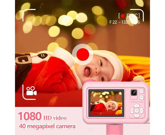 Детская фотокамера D32 Pink