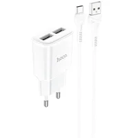 СЗУ HOCO C88A (2USB/2.4A) + Type-C Белый