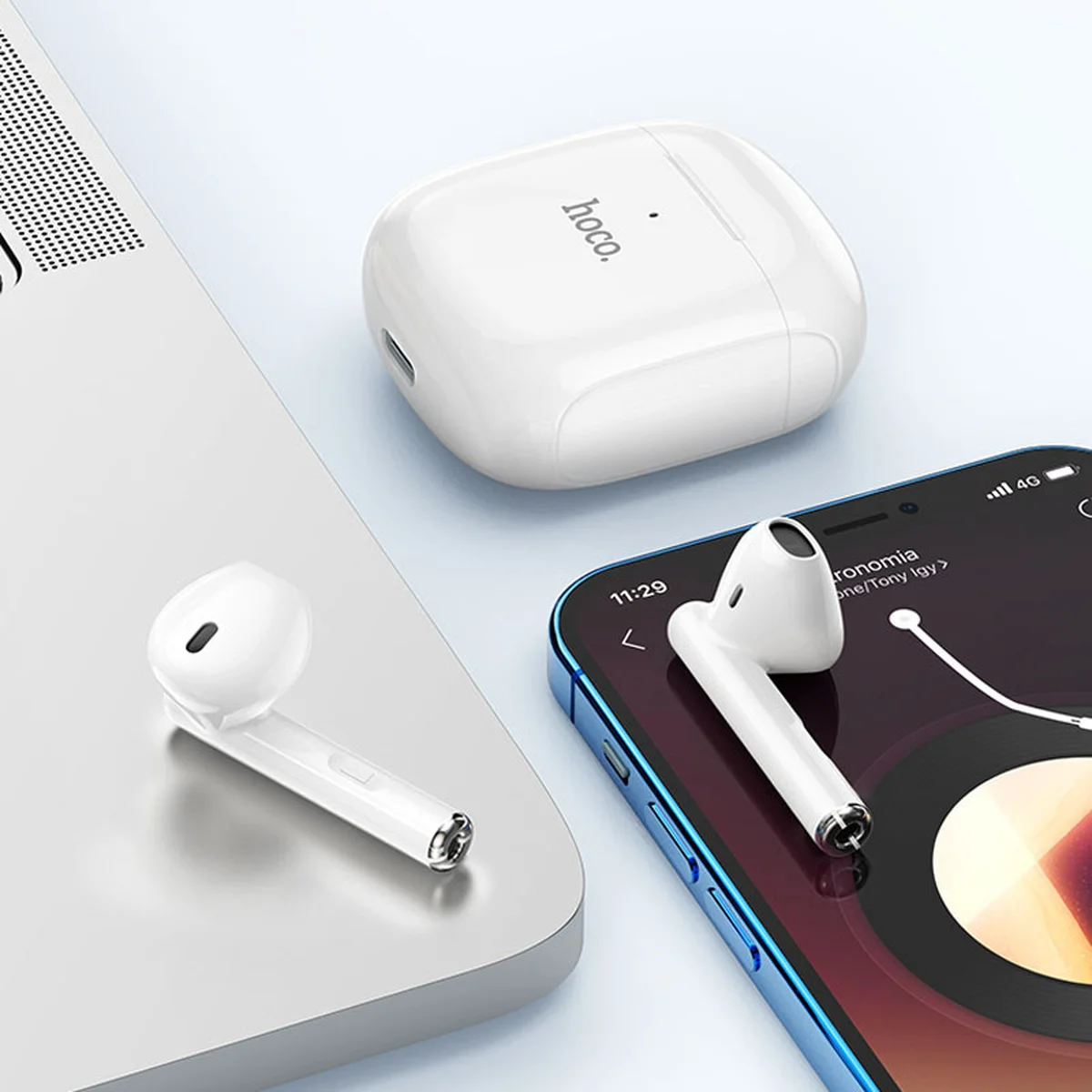 Беспроводные TWS наушники Hoco EW19 Plus White