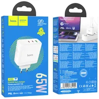 СЗУ Hoco N30 Glory PD65W (2Type-C/1USB) White