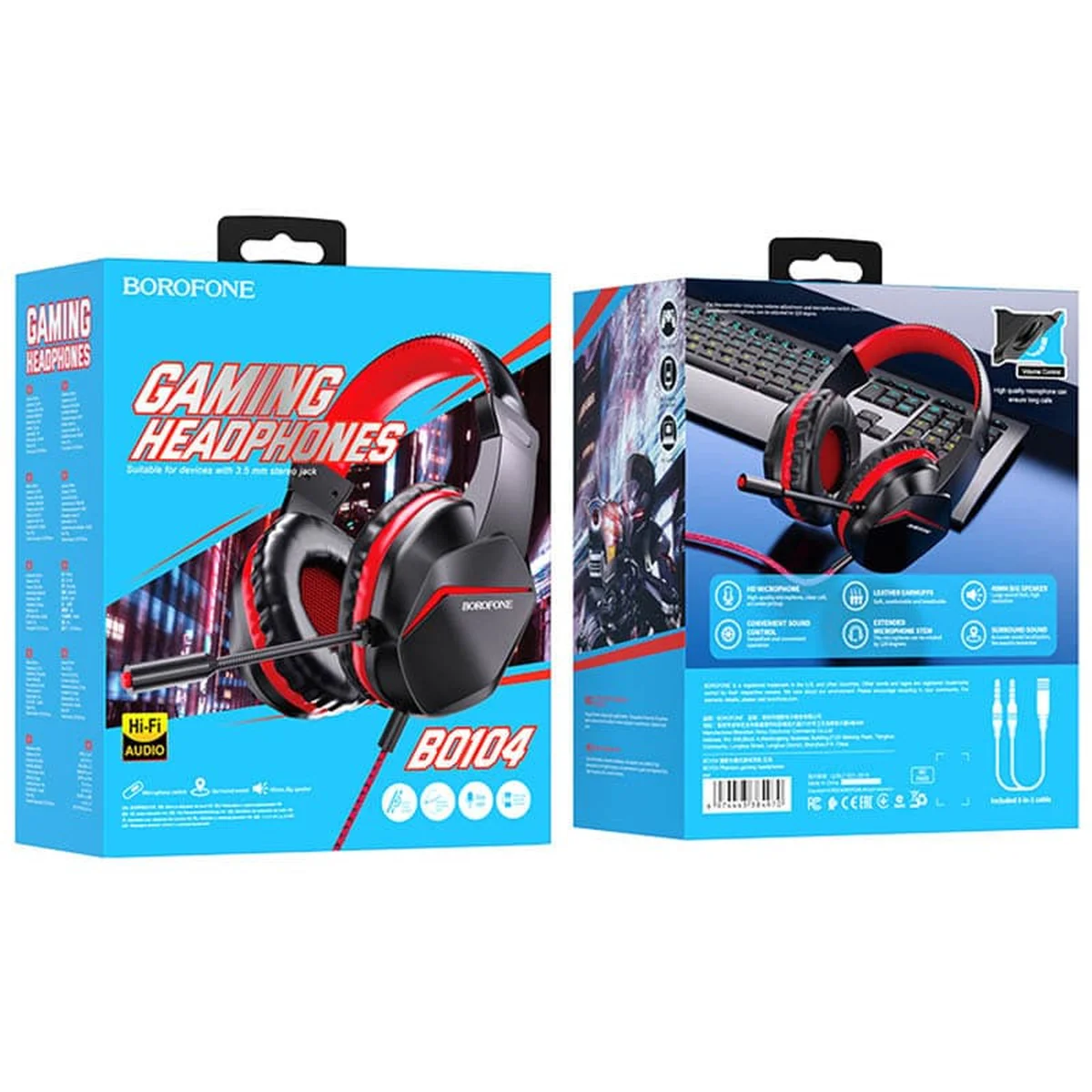 Стерео Навушники BOROFONE BO104 Червоний