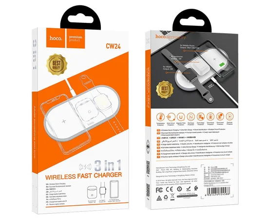 БЗУ HOCO CW24 Handsome 3in1 10W Белый