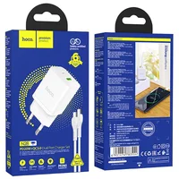 СЗУ Hoco N28 Founder PD20W+QC3.0 + Type-C to Type-C White