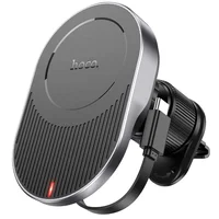 Автотримач із БЗУ Hoco HW12 Guardian magnetic (air outlet) Black / Gray