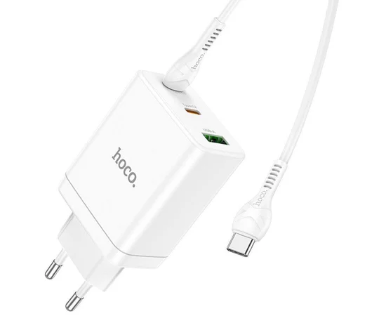 СЗУ Hoco N33 Start PD35W (2C/1A) + Type-C to Type-C White