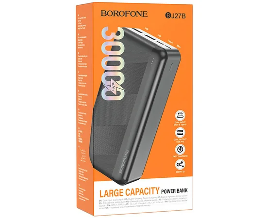 Портативное зарядное устройство Power Bank BOROFONE BJ27B 30 000 mAh Black