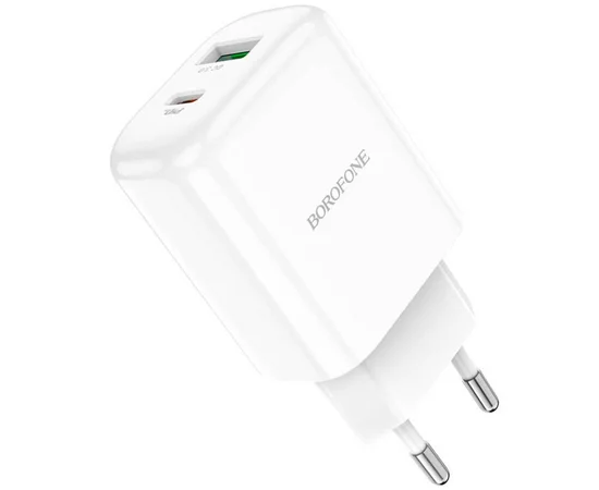 СЗУ Borofone BN4 PD20W+QC3.0 (1USB/1Type-C/3A) Белый