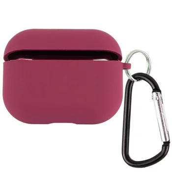 Силіконовий футляр з мікрофіброю для навушників Airpods Pro 2 Бордовий / Plum