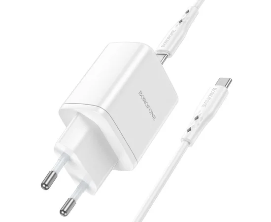СЗУ Borofone BN9 PD35W (2Type-C) + Type-C to Type-C White