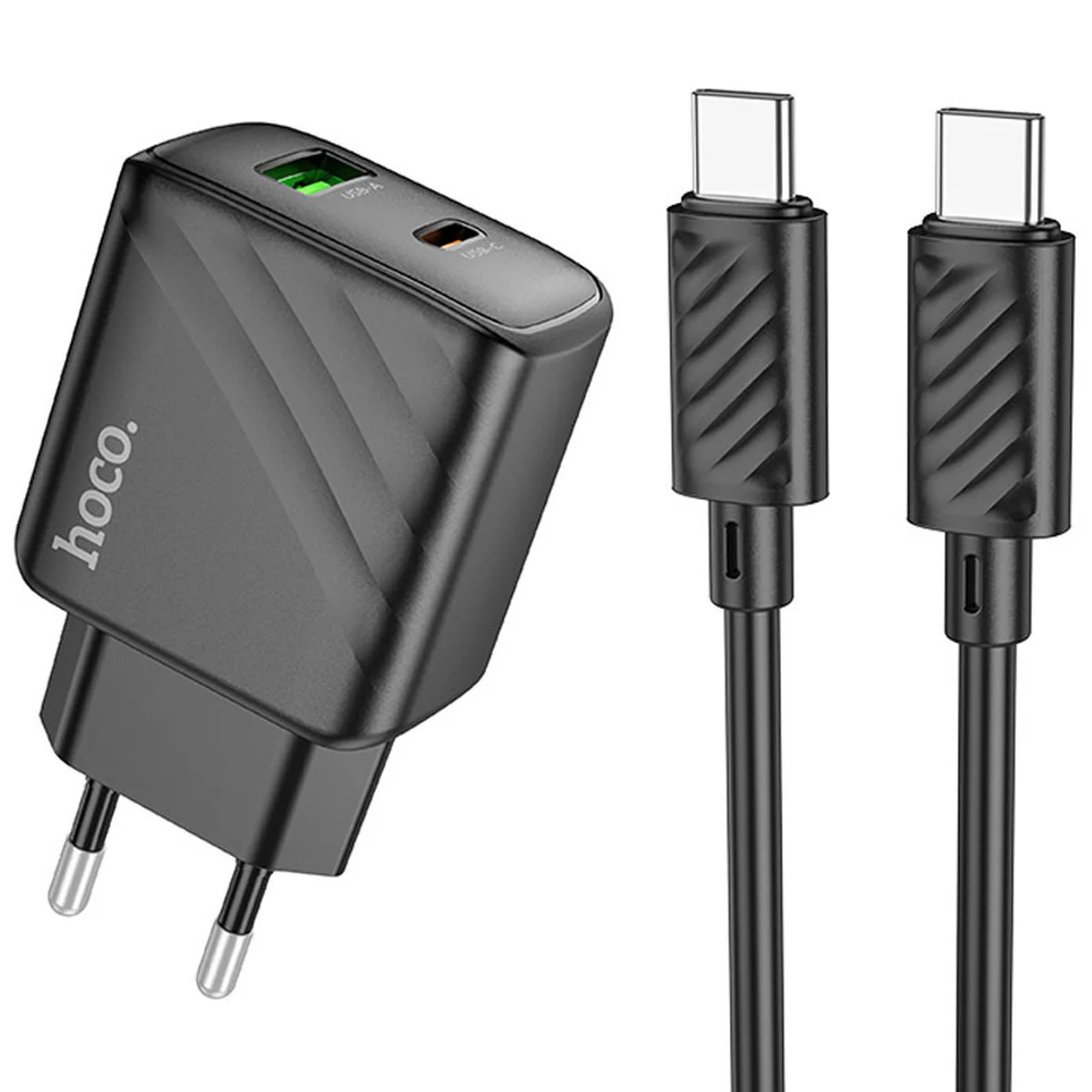 СЗУ Hoco CS23A Sunlight PD30W+QC3.0 + Type-C to Type-C Black