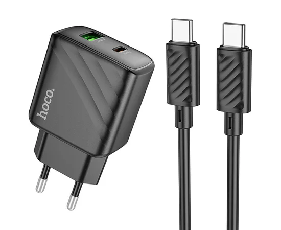СЗУ Hoco CS23A Sunlight PD30W+QC3.0 + Type-C to Type-C Black