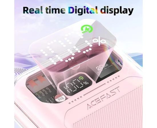 Портативное зарядное устройство Power Bank Acefast M2-20000 Exploration 30W 20000 mAh Cherry blossom