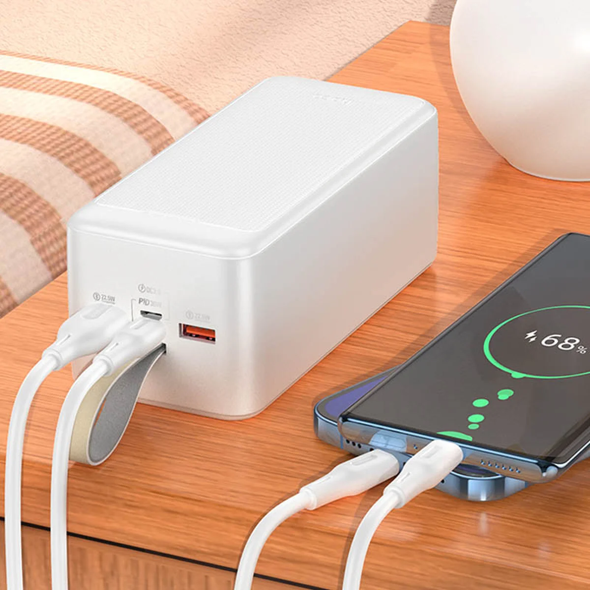 Портативний зарядний пристрій Power Bank Hoco J111D Smart charge PD30W 50 000 mAh White