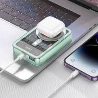 Портативное зарядное устройство Power Bank Hoco Q14A Ice Crystal PD20W с БЗУ 10000 mAh Blue