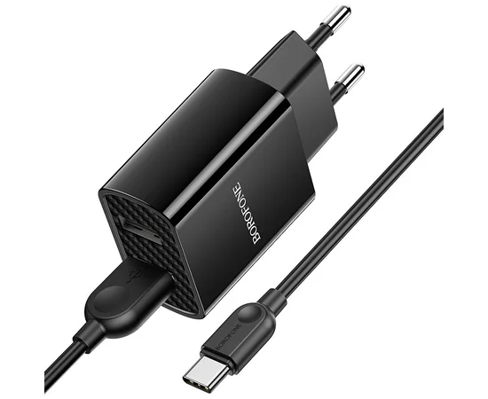 СЗУ Borofone BA53A Powerway (2USB/2.1A) + Type-C Черный
