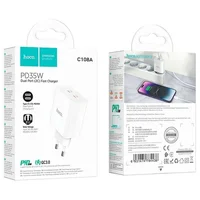 СЗУ Hoco C108A PD 35W (2 Type-C) White