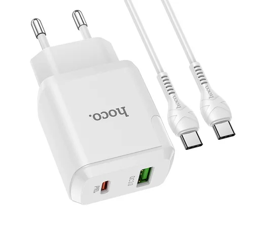 СЗУ Hoco N5 Favor 20W PD+QC3.0 Type-C to Type-C Белый