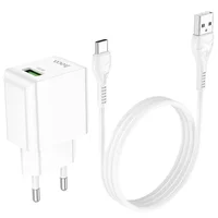 СЗУ Hoco C98A QC3.0 (1USB/18W) + USB to Type-C White
