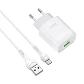 СЗУ Hoco C72Q QC3.0 (1USB / 2A) + MicroUSB Білий