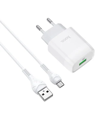 СЗУ Hoco C72Q QC3.0 (1USB/2A) + MicroUSB Белый