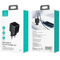 СЗУ Usams US-CC140 T42 25W Super Si (1Type-C/25W) Черный