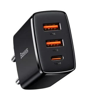 СЗУ Baseus Compact Quick Charger 30W QC+ PD (1Type-C + 2USB) (CCXJ-E) Черный